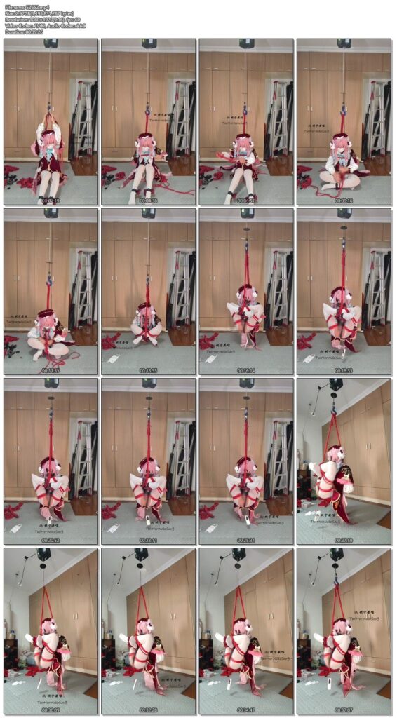 图片[3]-【坎喵】绝望的自缚-星穹铁道cos-风堇海老缚悬吊放置+脱缚失败+斐济杯强高地狱-视频-5元站
