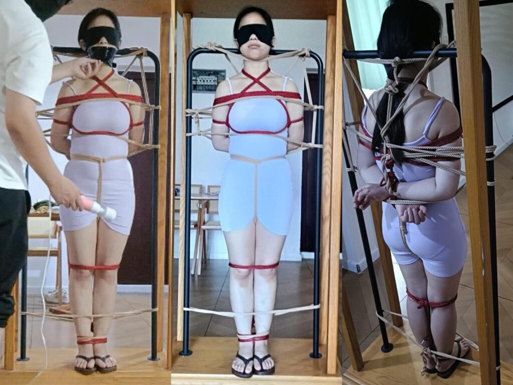 【足利茶茶丸】美少女人体家具物品化训练（罚站拘束+滴蜡+电击+裸足+tk+棒子按摩+保鲜膜+蒙眼+sp+欧式直臂+日式捆绑）真正与架子变为一体，成为一个无法挪动的人体家具-视频-5元站