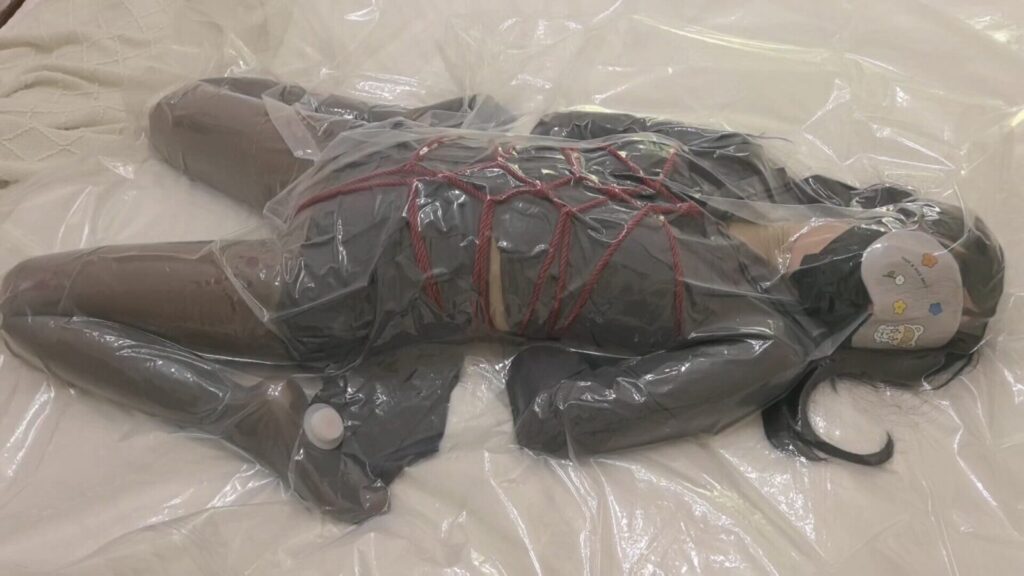 图片[2]-【氧柒罐罐】连体肉丝+灰色丝袜JK，入体小药丸、小高手分腿驷马+跪立+龟甲缚手腿并缚+滴蜡拍打妹妹+真空袋体验-视频-5元站