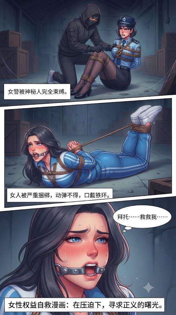 图片[2]-被绑架的学生妹逃脱失败，但是警察前来营救最终还是被抓住绑了起来，两人双双失禁，被吊缚-5元站