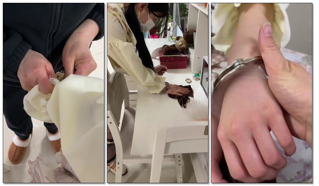【布莱恩原创】18岁女高的四天镣铐生活（5）写作业偷玩手机被罚吊铐-视频-5元站