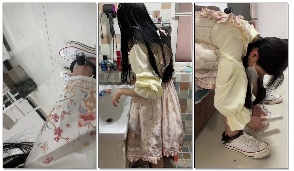 【布莱恩原创】18岁女高的四天镣铐生活（4）第二天早起的洗漱和脚镣走路训练-视频-5元站
