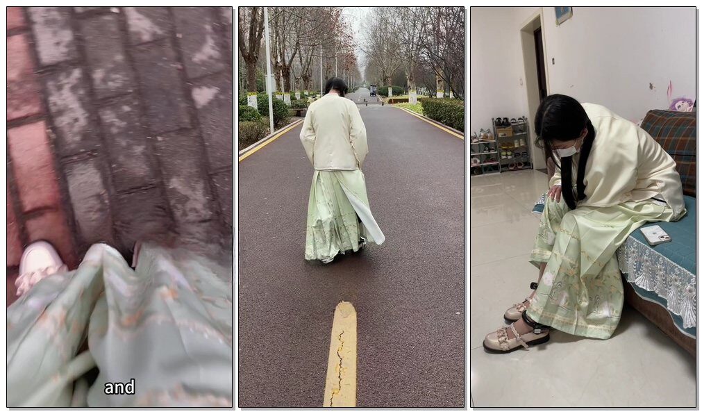 【布莱恩原创】18岁女高的四天镣铐生活（6）戴脚镣从小区走到大街-视频-5元站