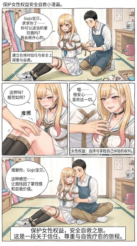 衣人偶爱上绳缚（第二话）内含堵嘴往脸上抹奶油，吊缚调教，驷马捆绑-5元站