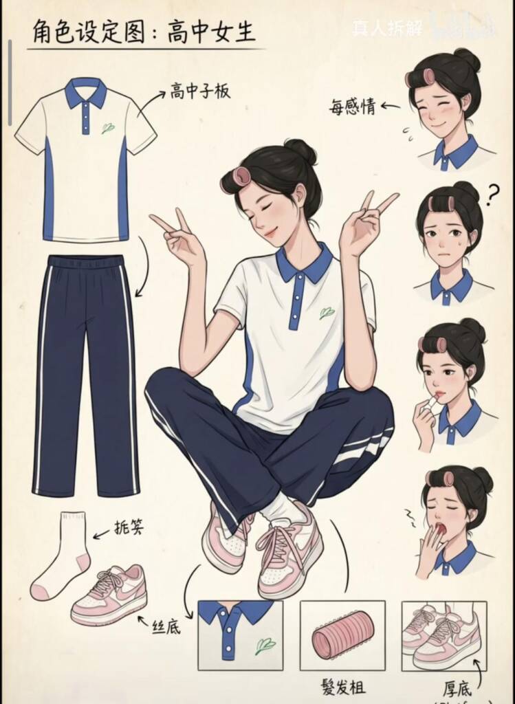 图片[2]-（中式校服篇）两个女生身穿中式校服演示如何自救，各种老师详细讲解，最后两个女生被老师装进麻袋用面包车运走（内含女生的结构图）-5元站