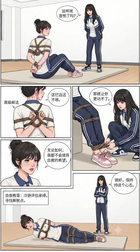 图片[3]-（中式校服篇）两个女生身穿中式校服演示如何自救，各种老师详细讲解，最后两个女生被老师装进麻袋用面包车运走（内含女生的结构图）-5元站