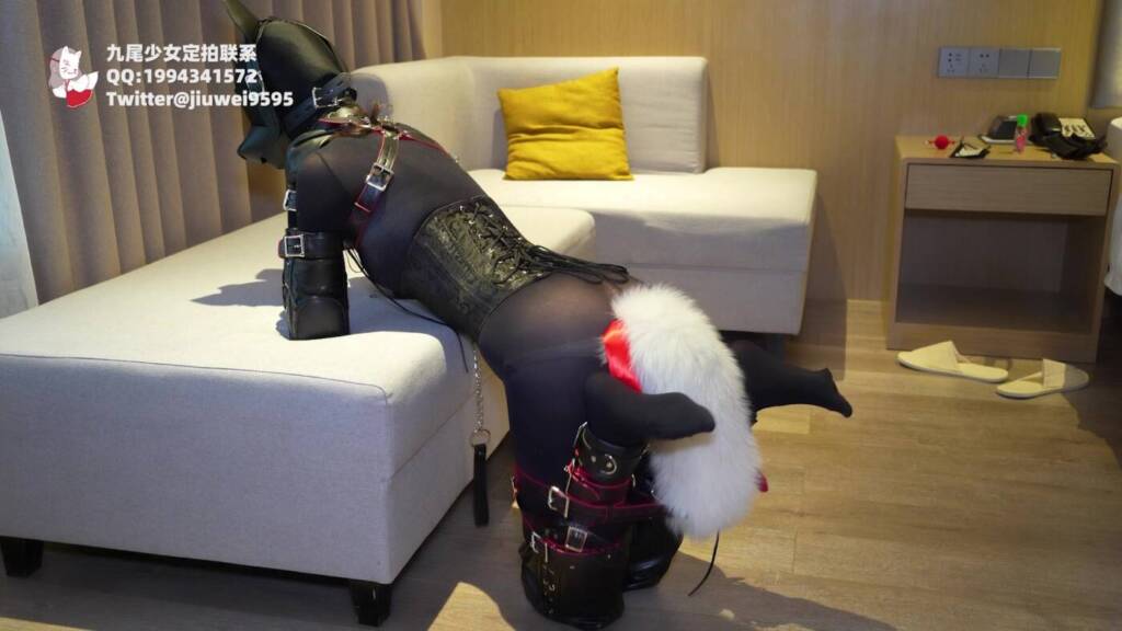 图片[2]-【九尾少女】驯化家养小母狗（第二部），K9犬姿+爬行训练，K9套装束缚调教，全身黑丝包裹+大尾巴[不可描述]，被玩具多次强制，人形犬初达成！-视频-5元站