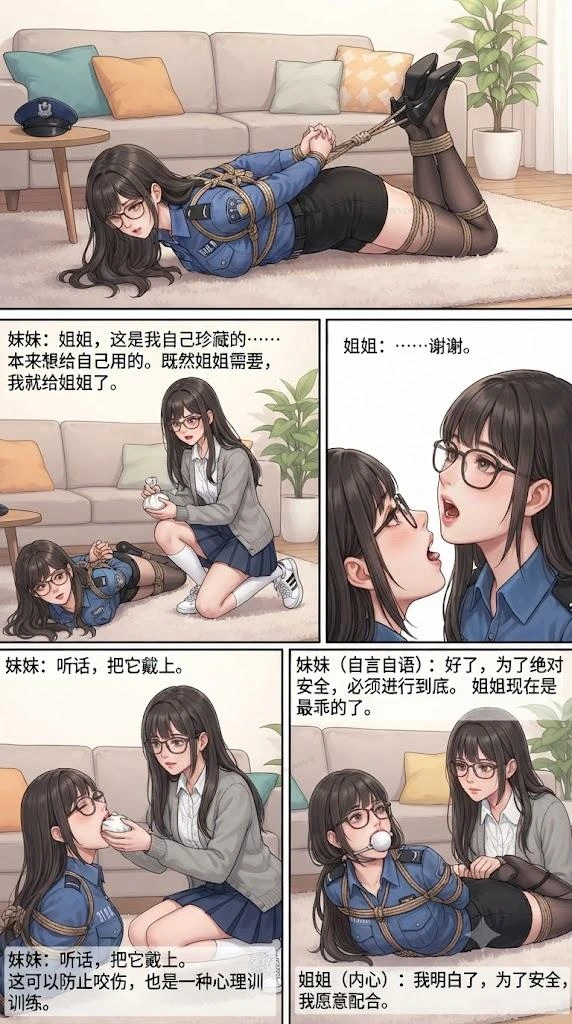 图片[3]-姐妹绳缚情深篇，姐姐身穿女警cos服在家臭美，发现了妹妹的绝密日记，傲娇妹妹喜欢姐姐想被姐姐绑起来，谁知姐姐满足妹妹后提出也想被妹妹绑着-5元站