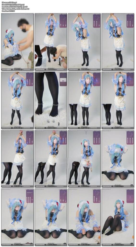 图片[2]-【沫子工作室】【啵啵贝pro】【垫脚器】甘雨女仆COS 厚黑丝08学妹 吊缚强制垫脚 持续强制高潮 -视频-5元站