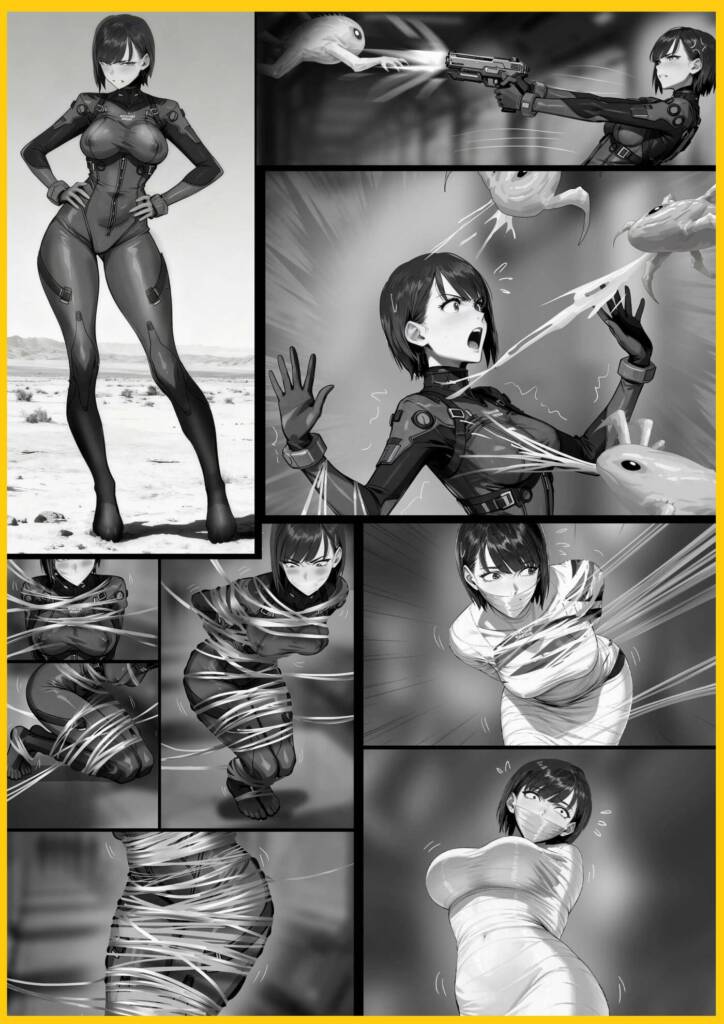 《科幻紧身衣美女——异星囚茧》深空失联坠入死局 遇到异形 粘液封茧锁死身躯 白茧裹身 困死深空孤勇者-5元站