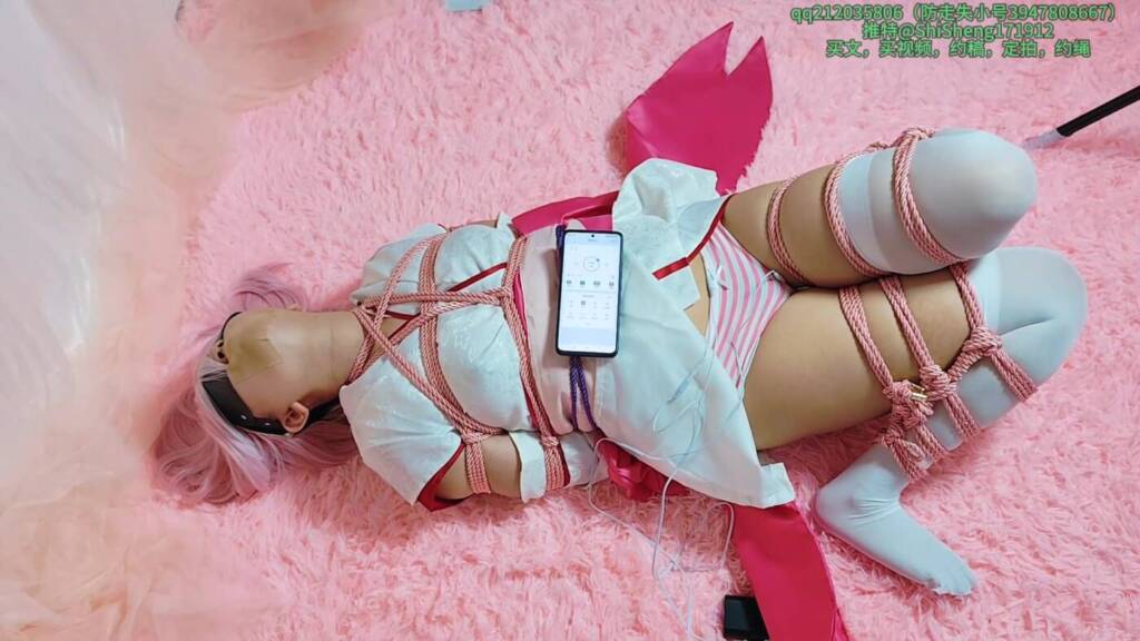 【时绳】《拉姆和服浴衣的sm调教日常》，捆绑，电击，小玩具内置，抽阴，sp，tk，鞭子抽打，调教结束可怜又可爱！！-视频-5元站
