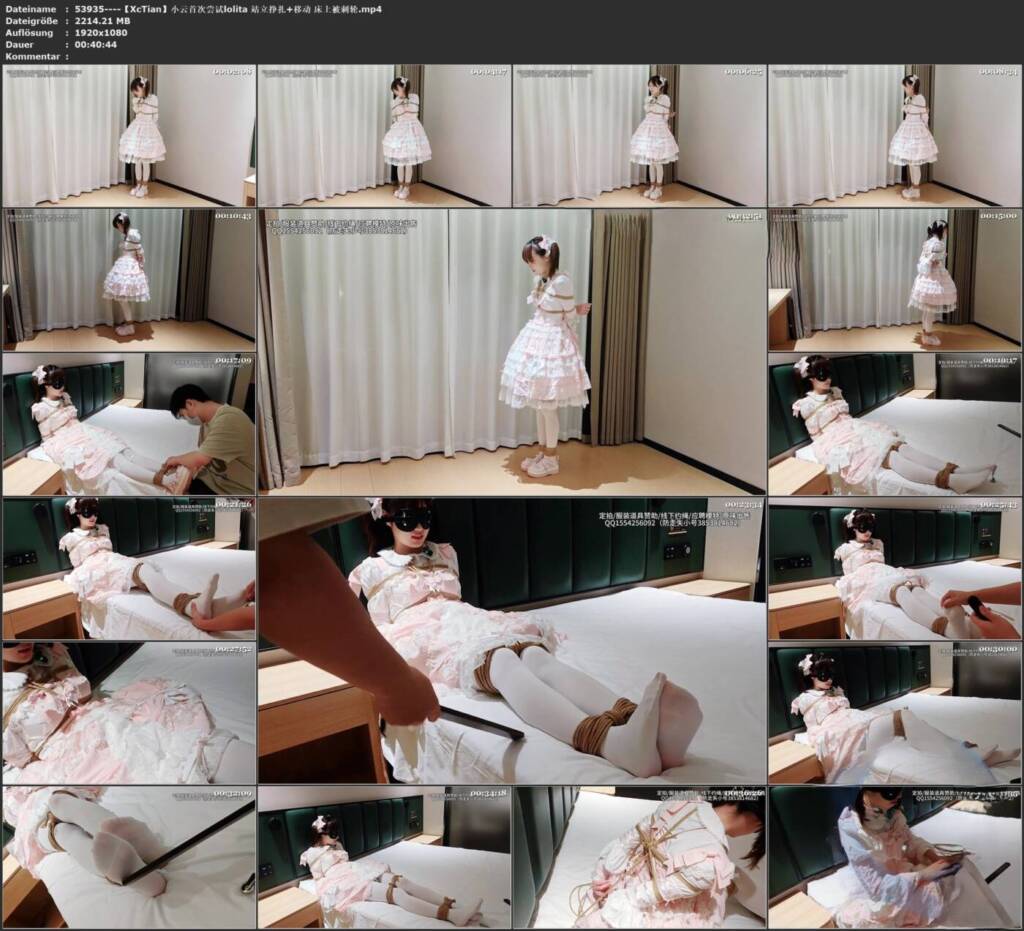 图片[3]-【XcTian】小云首次尝试lolita 站立挣扎+移动 床上被刺轮-视频-5元站