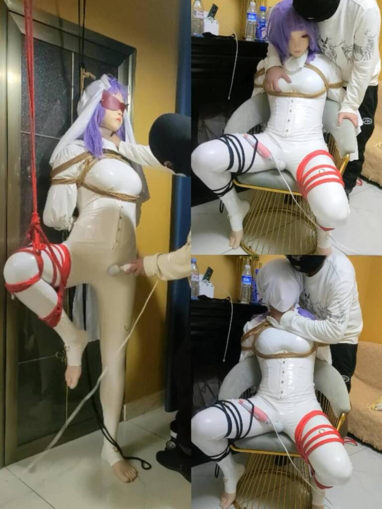 【足利茶茶丸】kigurumi修女纯白少女婚纱虐待玩弄调教（胶衣+吊绑+捆绑+拘束+强制）-视频-5元站