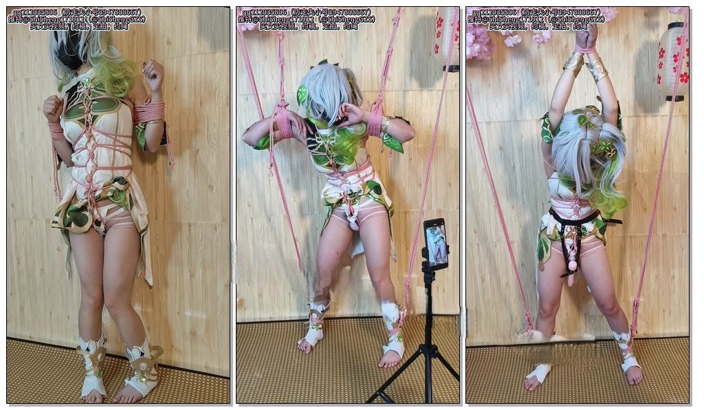 【时绳工作室】【（女）《草神纳西妲（2）（正片）》】小草神的罚站地狱，三种罚站姿势，啵啵贝棒棒齐上阵，超色龟甲缚，强制分腿！折磨到双腿发软！-视频-5元站