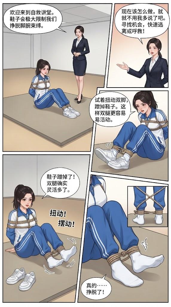 图片[2]-安全自救讲堂专业篇（内含摸胸，摸腿，挠脚心，吊缚，反转女讲师被绑，口水，角色拆解图）-5元站
