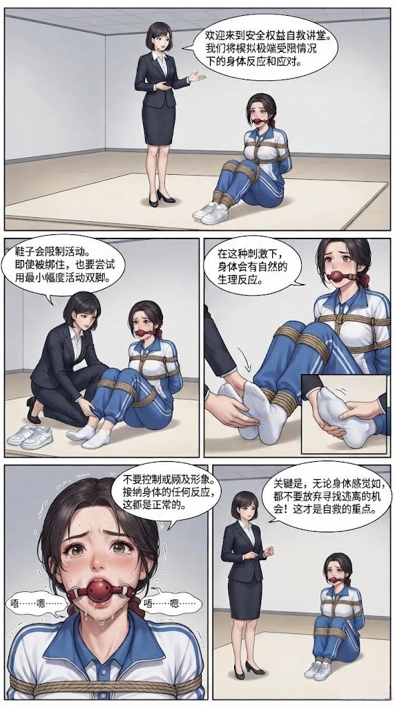 图片[3]-安全自救讲堂专业篇（内含摸胸，摸腿，挠脚心，吊缚，反转女讲师被绑，口水，角色拆解图）-5元站