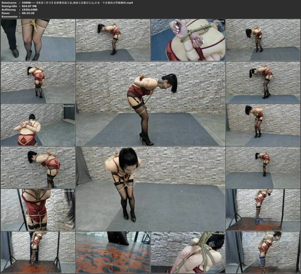 图片[3]-【牧遥工作室】折磨雅思新方案,强制五花猫步行走,在来一个更狠的直臂踮脚缚-视频-5元站