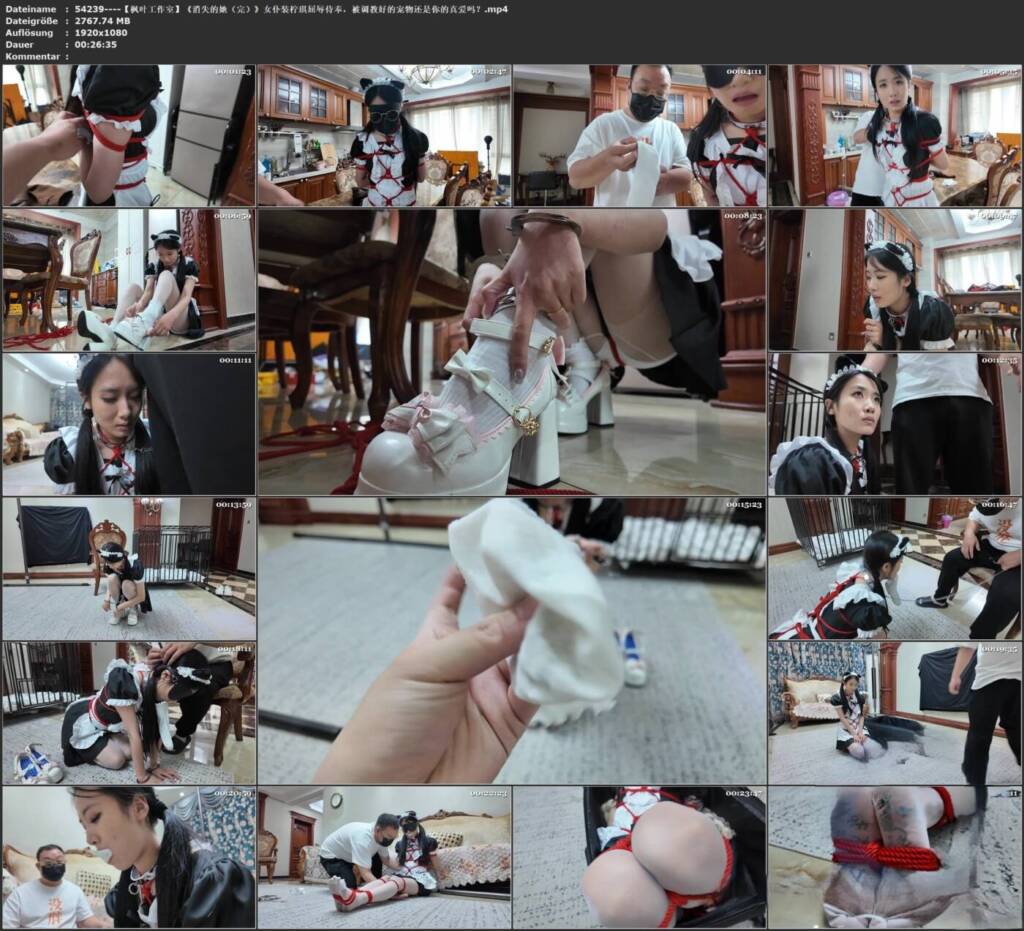 图片[2]-【枫叶工作室】《消失的她（完）》女仆装柠琪屈辱侍奉，被调教好的宠物还是你的真爱吗？-视频-5元站