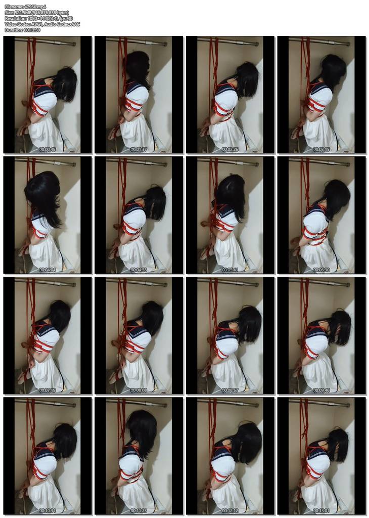 图片[3]-【小自白】男娘、白丝、纯白JK、全身紧缚被吊在柜子里前面打开训练器进行放置榨精-视频-5元站