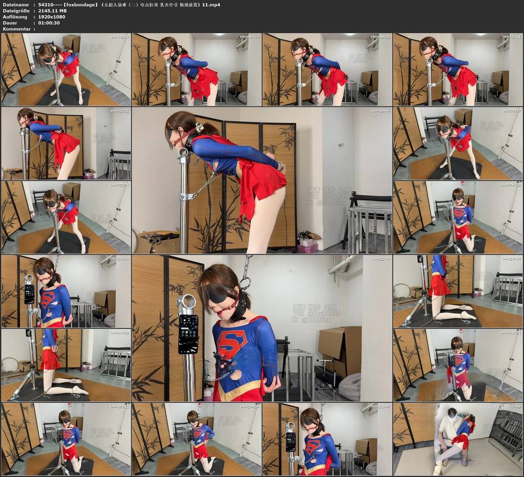 图片[3]-【foxbondage】《女超人劫难（二）电击肛塞 乳夹牵引 勒颈放置》11-视频-5元站