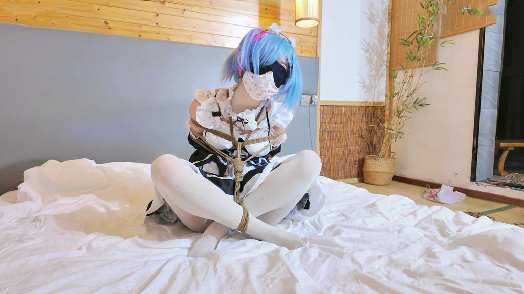 【沫子工作室】【啵啵贝Pro】学妹雷姆COS 无内白丝 海老缚 啵啵贝强制调教 娇喘到崩溃哭出声-视频-5元站