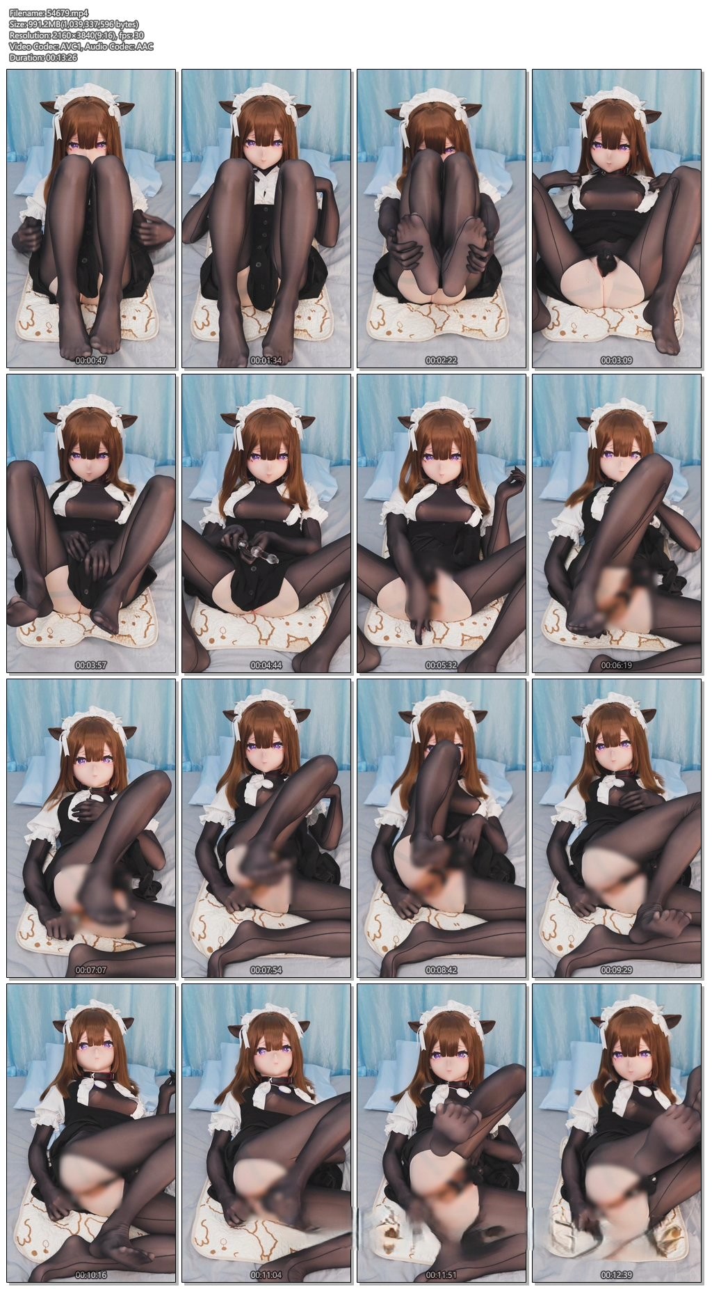 图片[3]-【zentai】性感水晶连体黑丝修女娃娃，用玻璃肛条自己焯自己小菊，一双修长的美腿在空中乱晃-视频-5元站