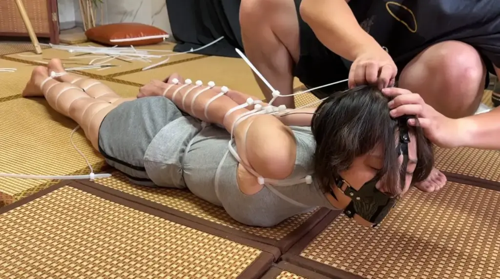 【零零柒】扎带直臂并腿极限驷马堵嘴放置折磨-视频-5元站