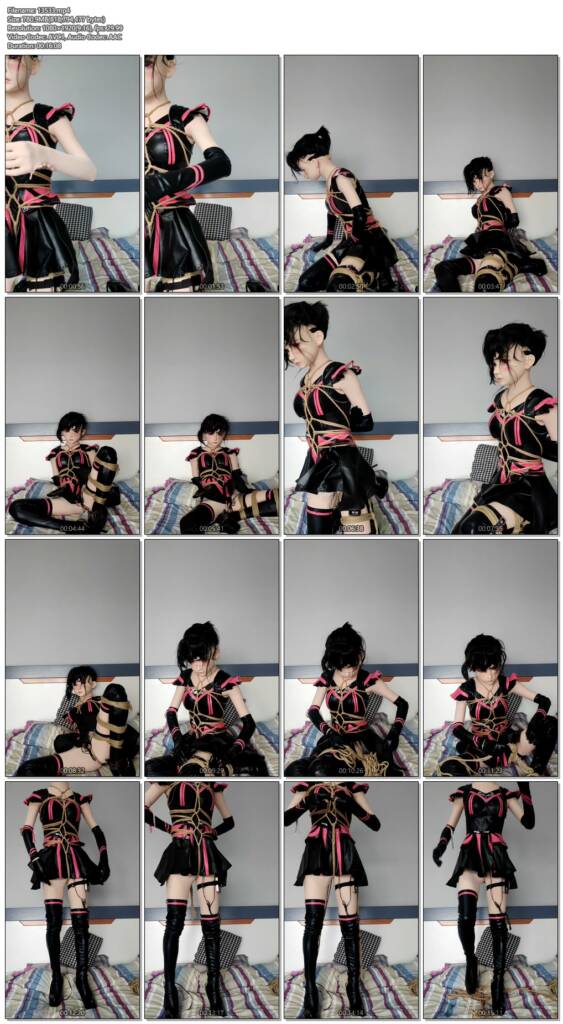 图片[2]-【Kigurumi】斗罗大陆小舞战斗服cos自缚捆绑挣扎，恨天高郊狼刺激-视频-5元站