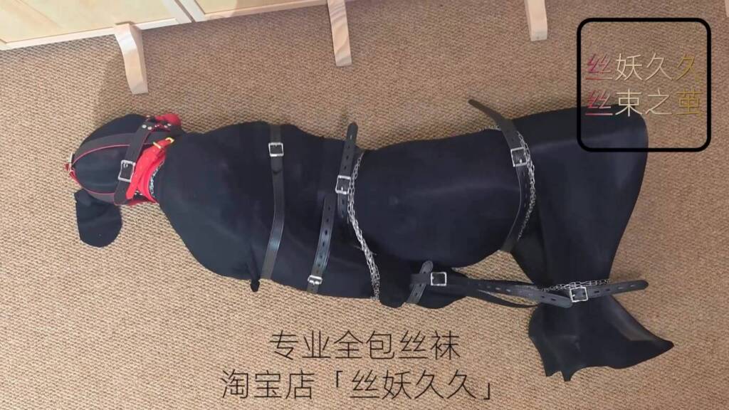 图片[2]-【丝妖久久】无挣脱可能，丝袜全包木乃伊，隔丝口球，高跟内穿，多重包手，多层驷马全包，缝合，铁链上锁，拘束带捆绑-视频-5元站