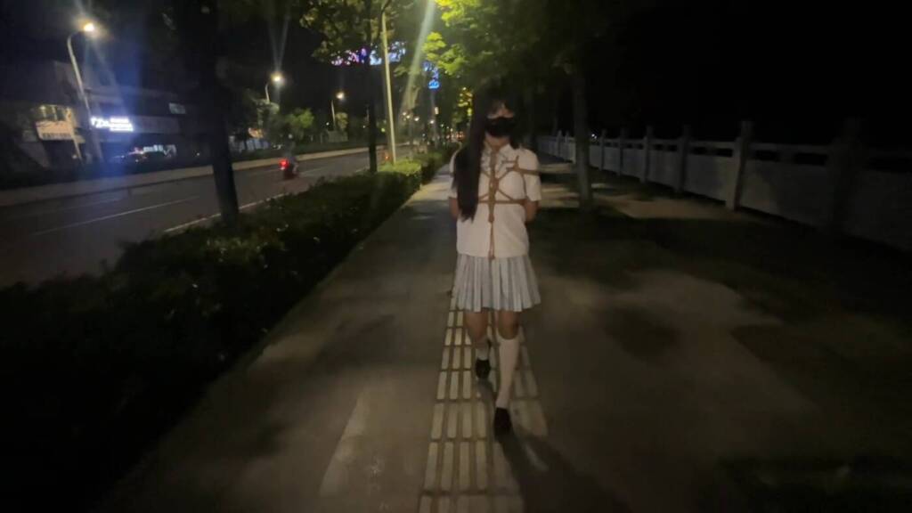 【桃花岛】户外捆绑第三弹（桃花公园jk白丝游行）-视频-5元站