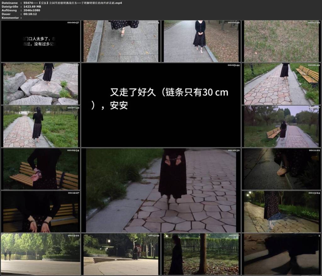 图片[2]-【爱抚】公园里的镣铐挑战任务---手铐脚铐锁住的肉丝碎花裙-视频-5元站