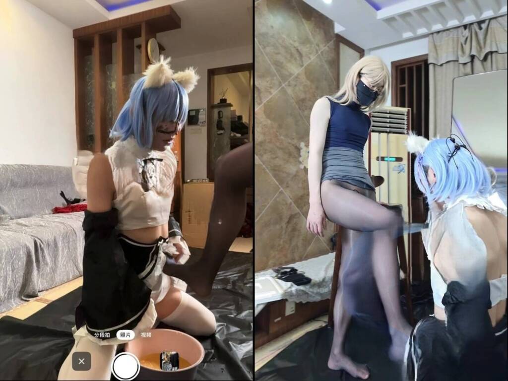 图片[2]-【拾星】［重口，尿液浇脸窒息鼻饲］伪娘小樱应聘女仆，结果被发现是带锁骚货伪娘，那就当主人的便器女仆吧-视频-5元站