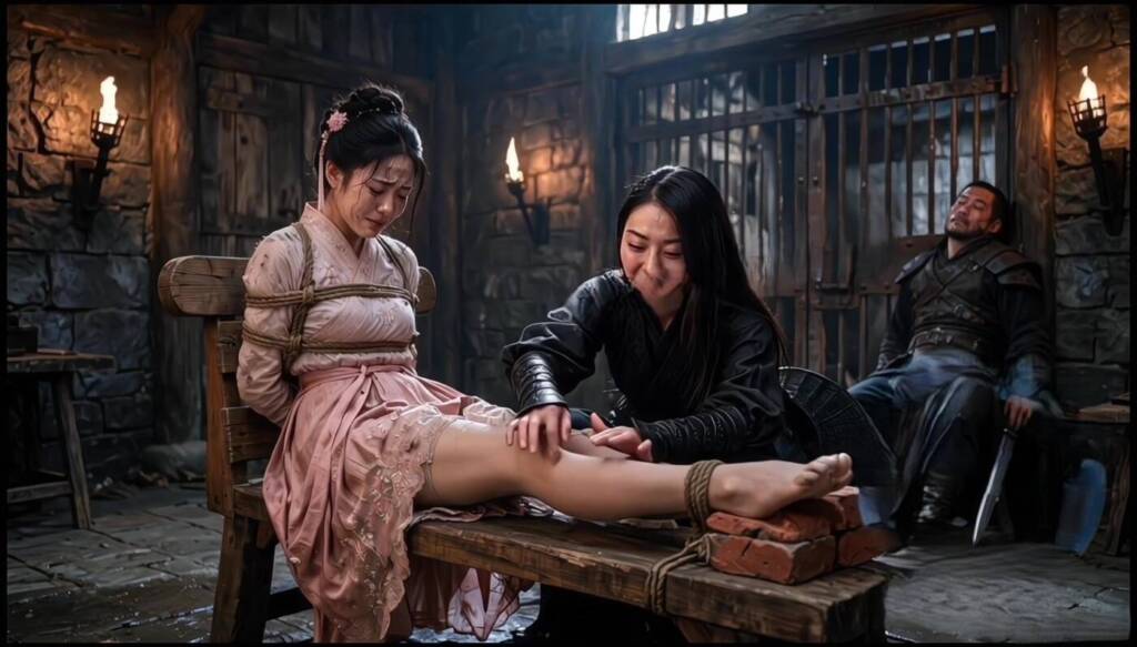 【AI作品】《珊·胡·劫》第二话 女侠女匪双被俘！格斗擒拿、绳捆索绑、爬行挟持、屈辱押送-视频-5元站