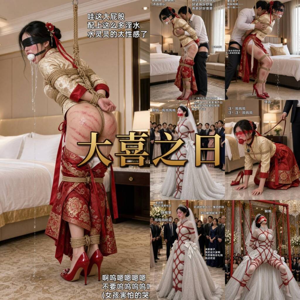 DID精品剧情大作:大喜之日！ 最美新娘被丈夫抛弃，遭劫匪绑架凌辱折磨，驷马蹲缚吊缚等多种姿势，按摩棒强高、项圈tk、恋足、接口水等多种元素。-5元站