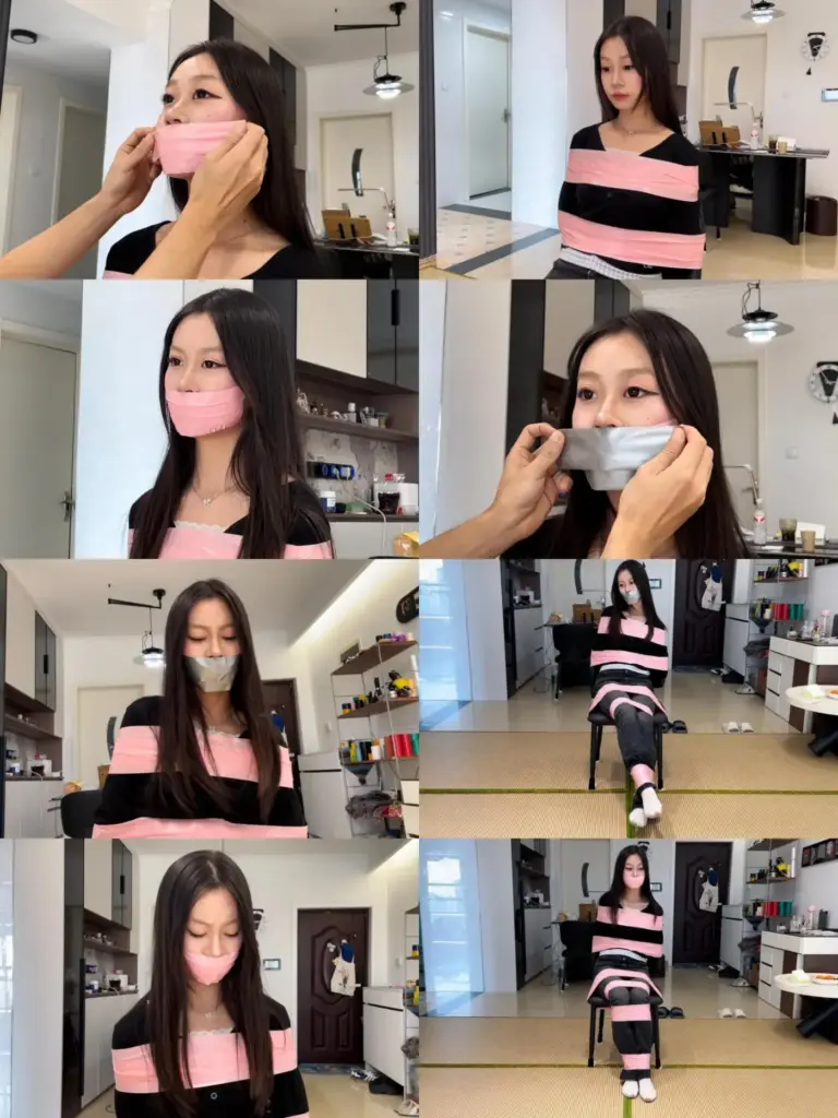 【默示录】新模小V，清纯的女生就得配粉色胶带~-视频-5元站