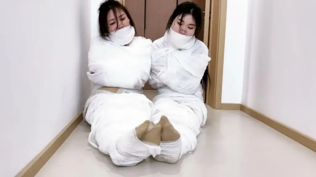 【云雀工作室】《奇怪的货物01》男人拖来巨大行李箱 没想到里面是个呜呜乱叫的木乃伊熟女 如同货物一般 一番挣扎逃脱 却发现这房子里不止她一个木乃伊美女~-视频-5元站